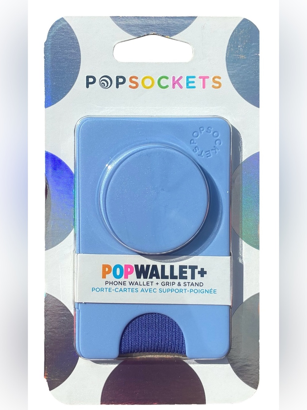 💙 PopSockets Adhesive Phone Wallet with Grip - Cornflower Blue